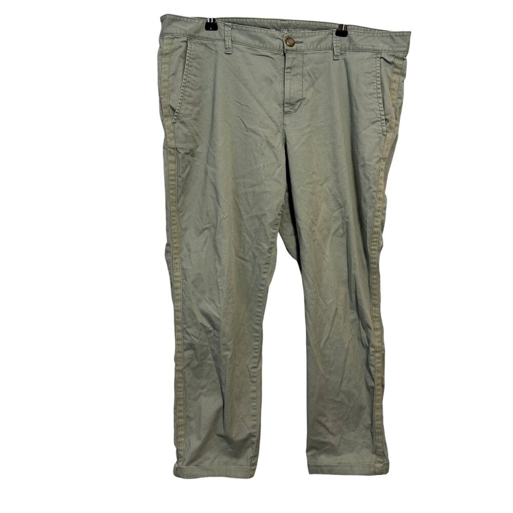 Gap Girlfriend Khaki Pants For Women Size 12 Cotton Blend Light Green